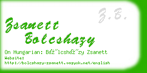 zsanett bolcshazy business card